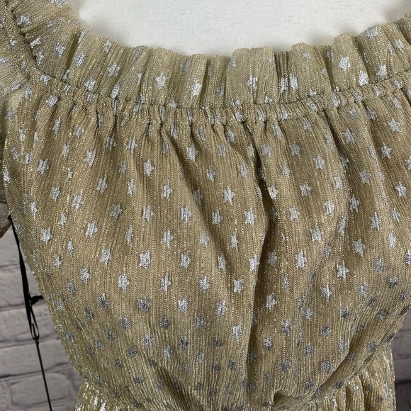 House of Harlow 1960 Revolve Star Gold Boho Babydoll Dress Y2K NWT - Picture 5 of 13